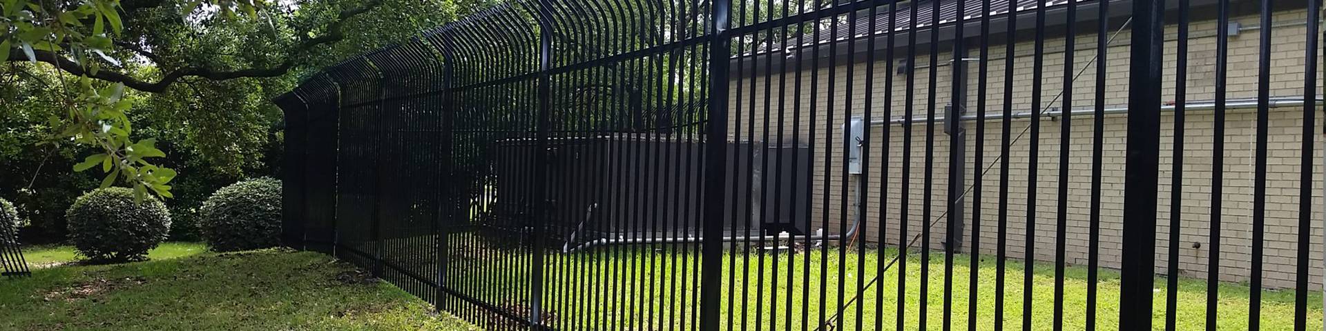 Ornamental steel fence are installed for the perimeter safety of the courtyard.