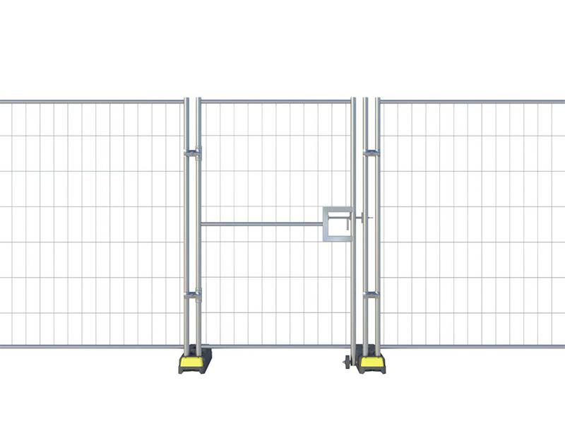 A drawing of Australia temporary fencing with pedestrian gate.